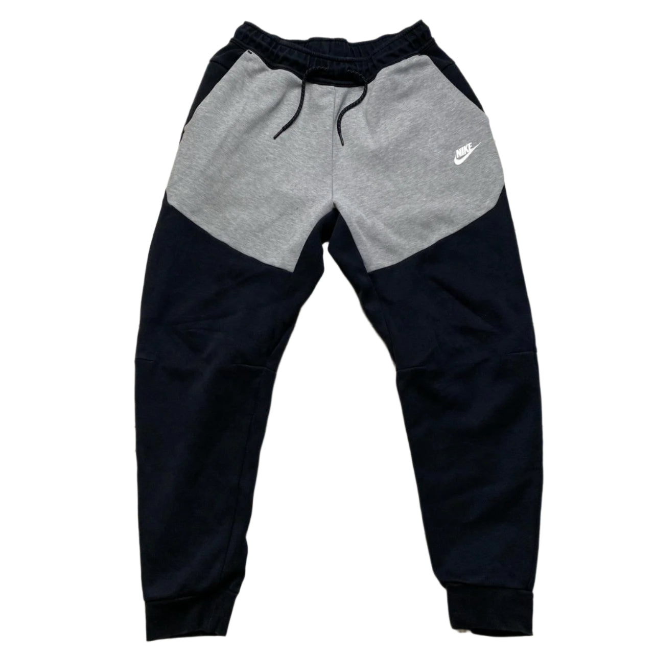Nike Tech Fleece Grey White and Black Bottoms (L)