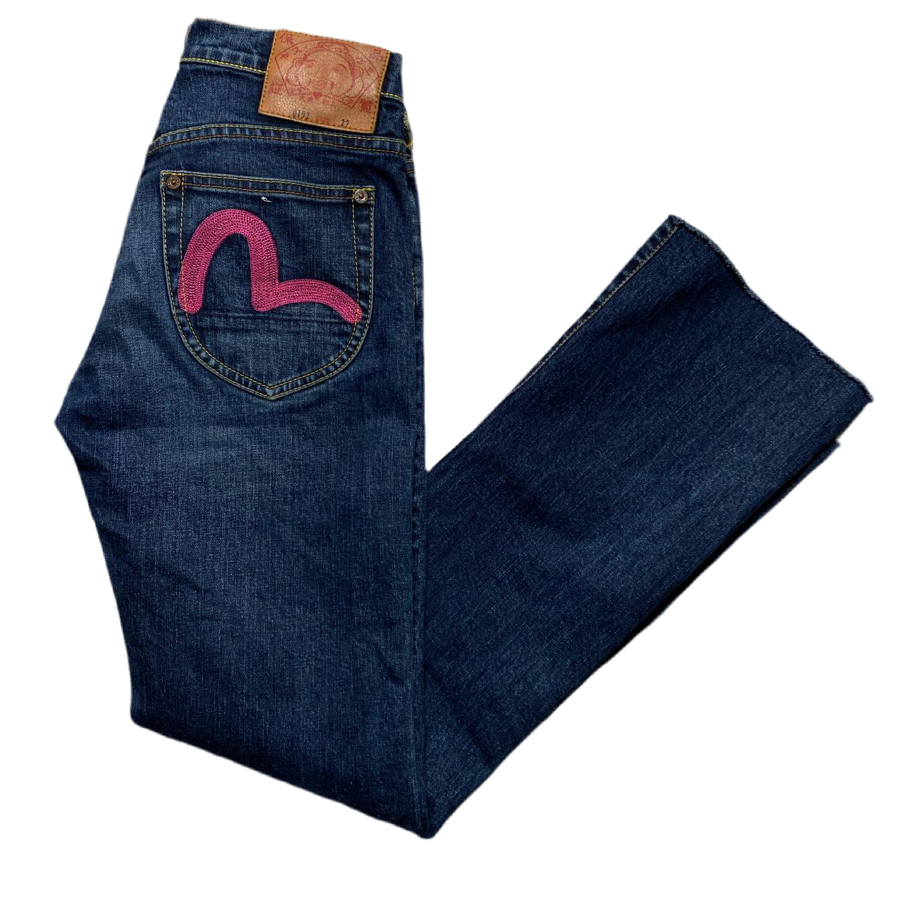 Evisu Pink Daicock Swoosh and Navy Blue Womens Denim Jeans (27W)