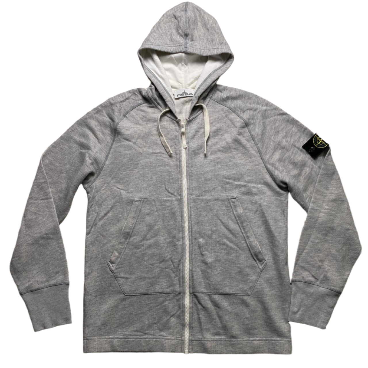 Stone Island Grey and White Light Hoodie (XL)