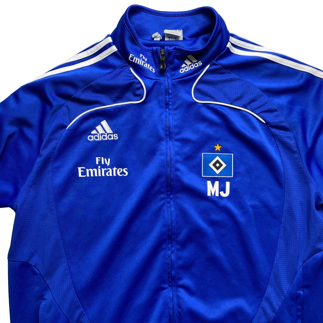 Adidas Hamburg SV Vintage Fly Emirates Blue and White Stripe Tracksuit Jacket (XL)