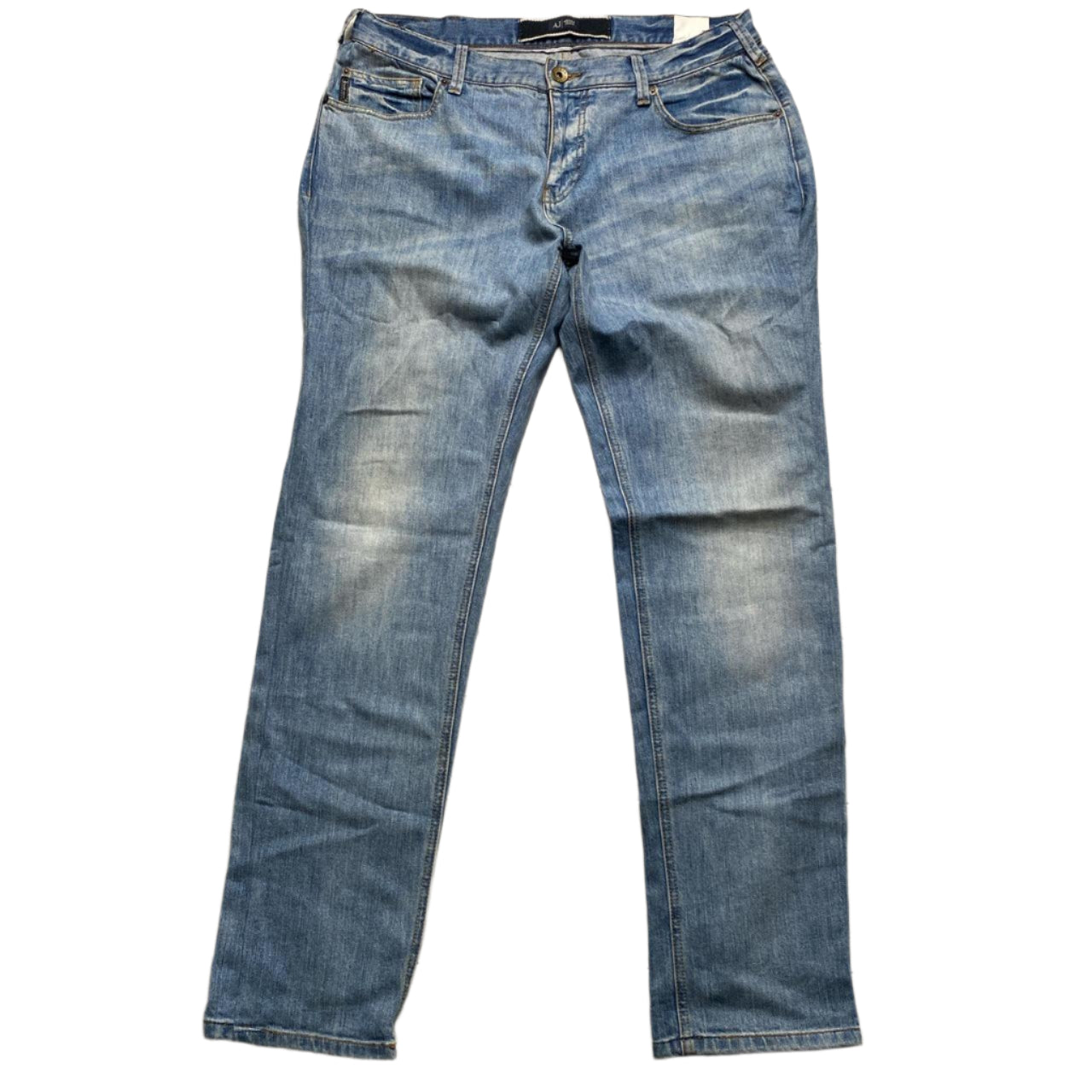 Armani Vintage Light Blue Baggy Comfort Fit Jeans (38W)