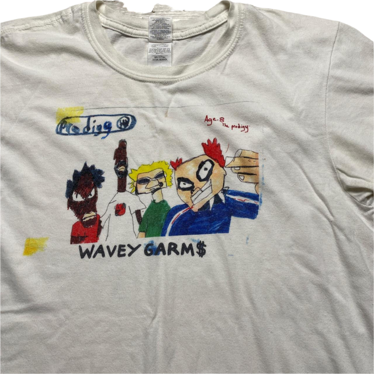 Wavey Garms The Prodigy Drawing White T Shirt (M)