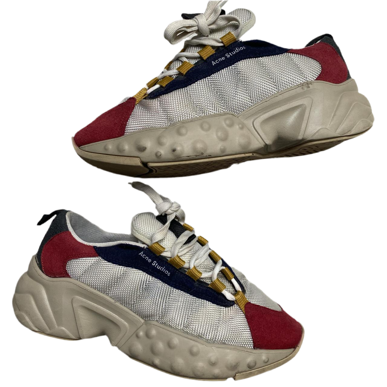 Acne Studios White Red and Navy Trainers (UK 9)