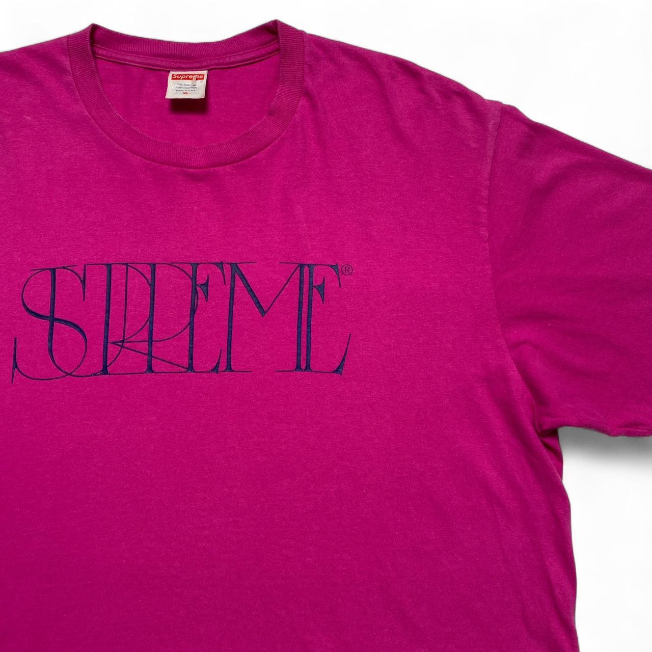 Supreme Pink and Black Spellout T Shirt (XL)