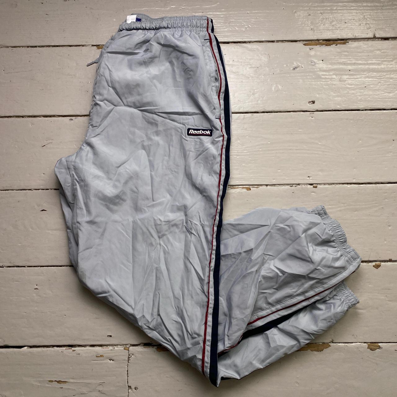 Reebok Silver Navy and Red Shell Trackpant Baggy Bottoms