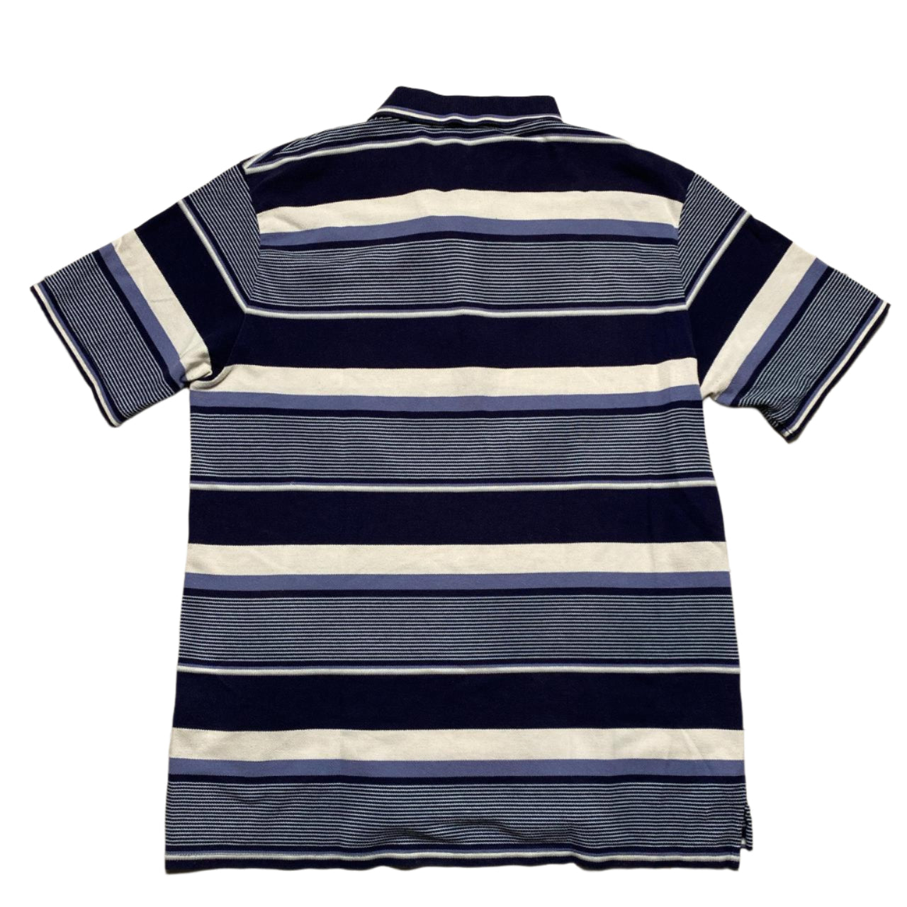 Yves Saint Laurent YSL Striped Navy Purple and White Polo Shirt (2XL)