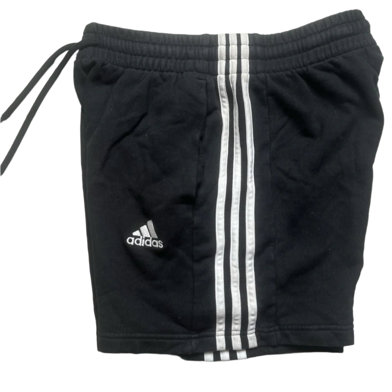 Adidas Black and White Stripe Shorts (M)