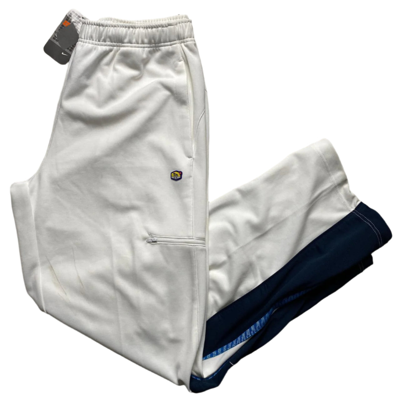 Nike TN Zebra Air Max Plus Tuned White Trackpant Bottoms White and Blue (XL)