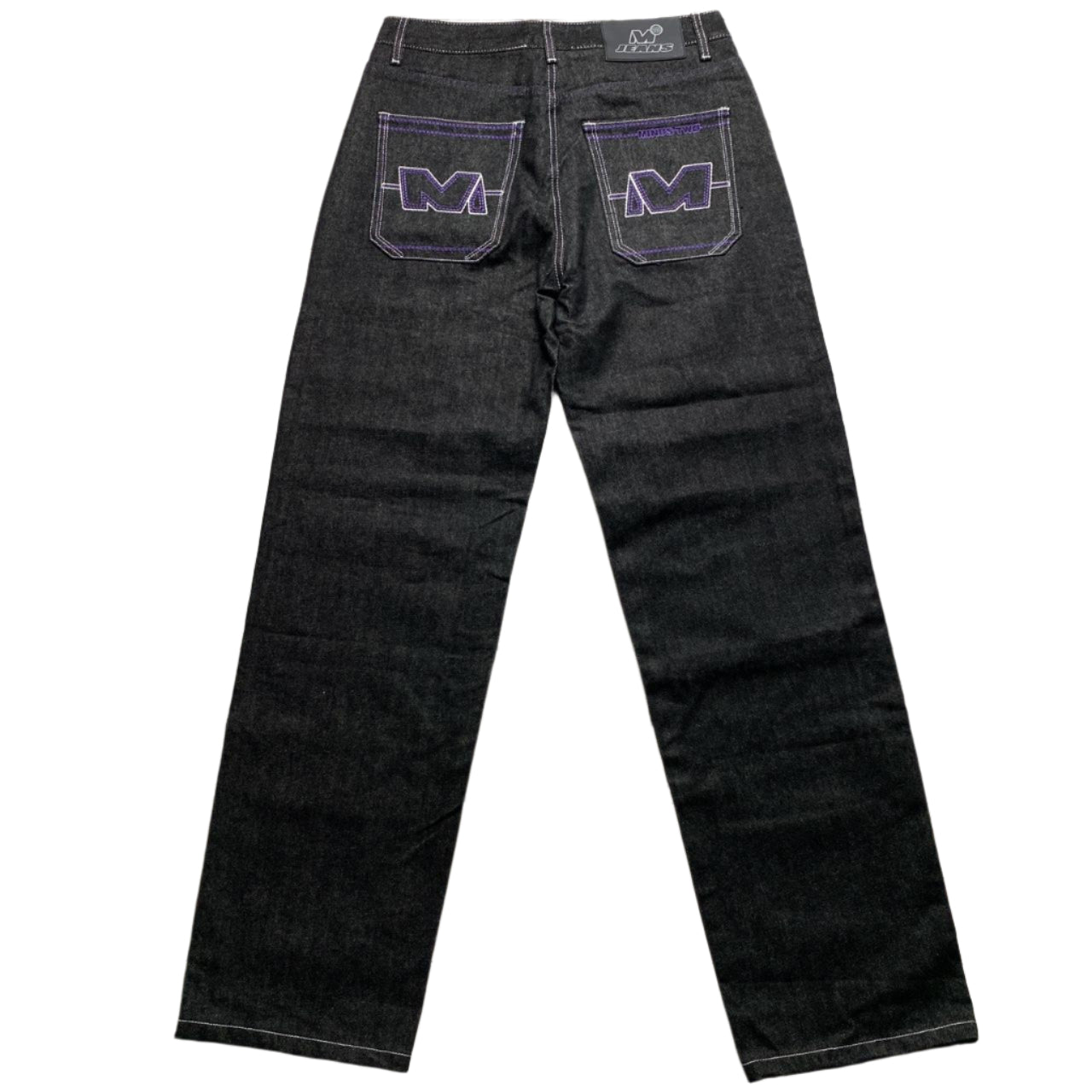 Minus Two Jeans Purple Embroidery Charcoal Grey Jeans (34W)