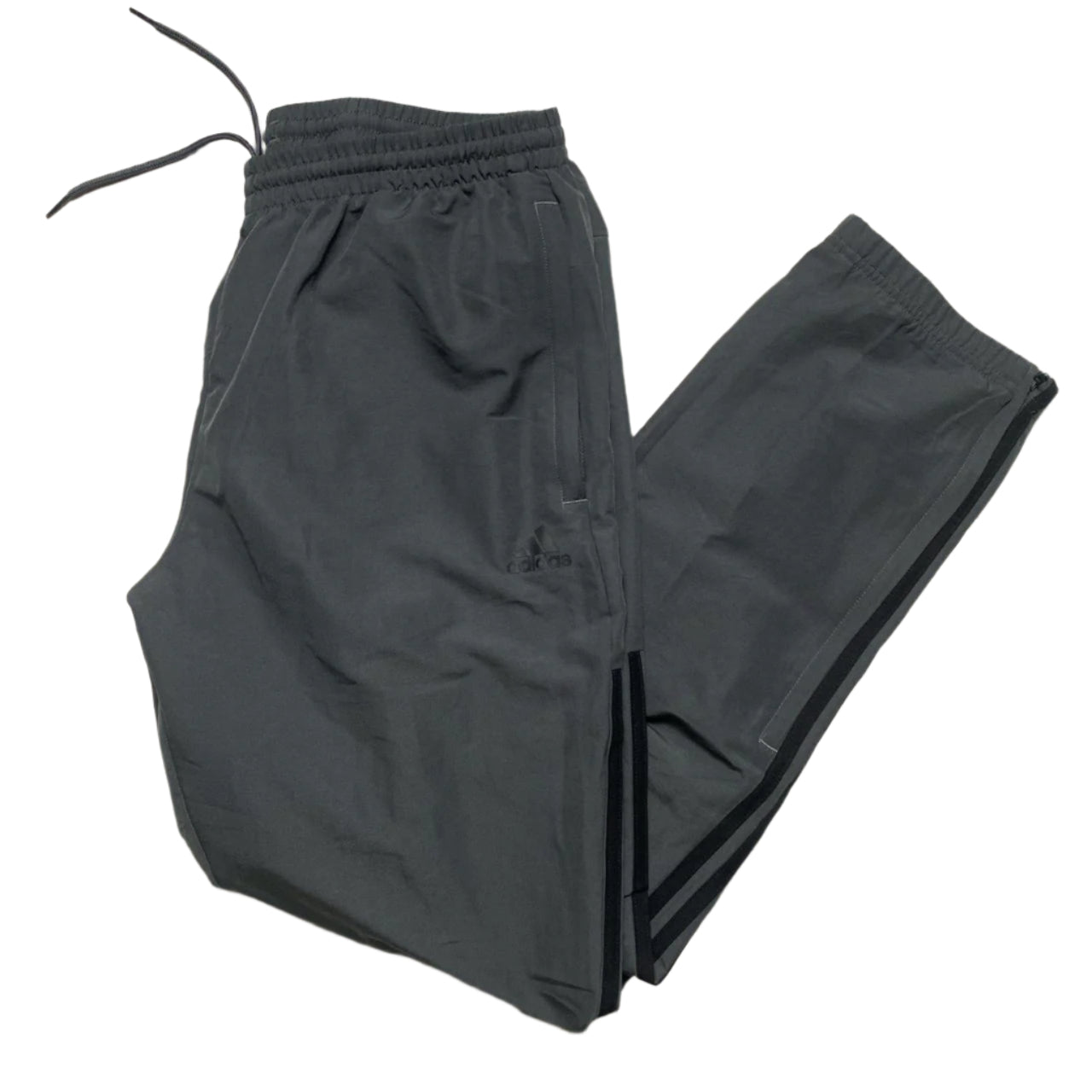 Adidas Grey and Black Shell Trackpant Baggy Bottoms (L)