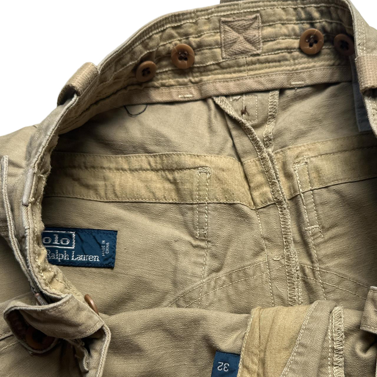 Polo Ralph Lauren Khaki Sand Cargo Combat Shorts (32W)