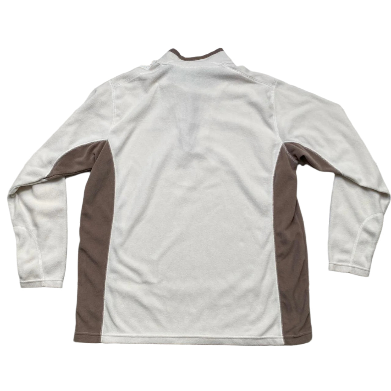 Columbia Thermal Cream White and Brown Quarter Zip Jumper (L)