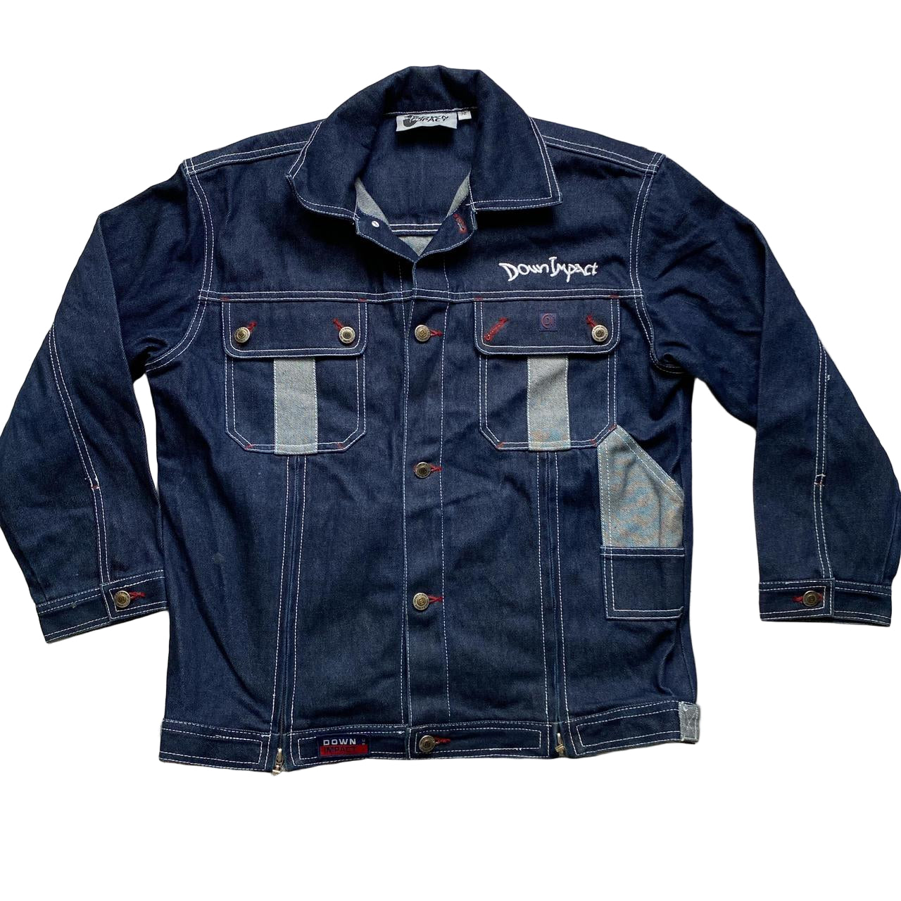Down Impact Vintage 90βs Denim Jacket Navy and Silver (M)
