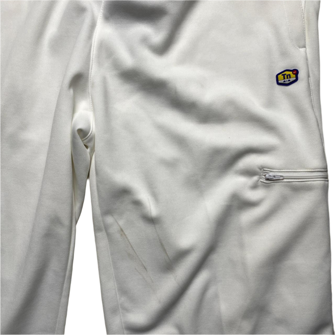 Nike TN Zebra Air Max Plus Tuned White Trackpant Bottoms White and Blue (XL)