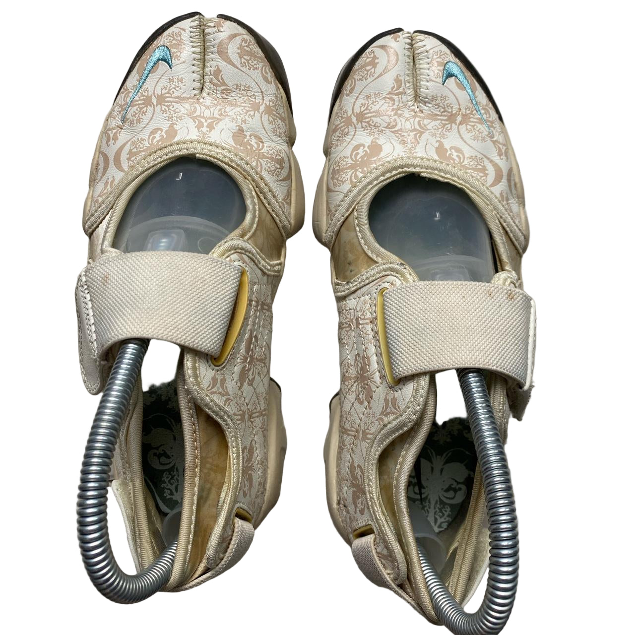 Nike Air Rift Vintage 2007 White Beige and Light Blue Floral Tabi Split Toe Shoes (UK 3.5)
