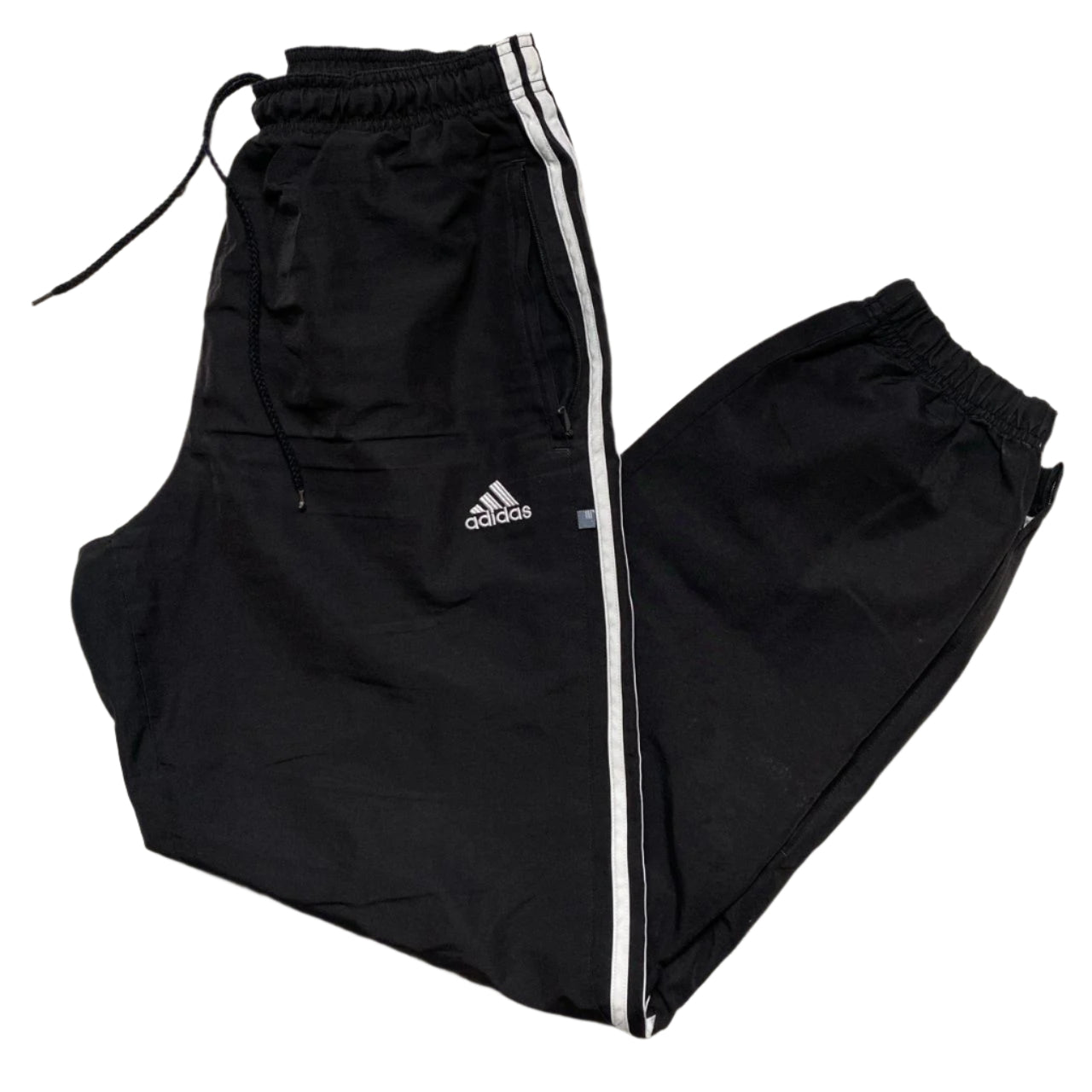 Adidas Black and White Trackpant Baggy Bottoms (L)