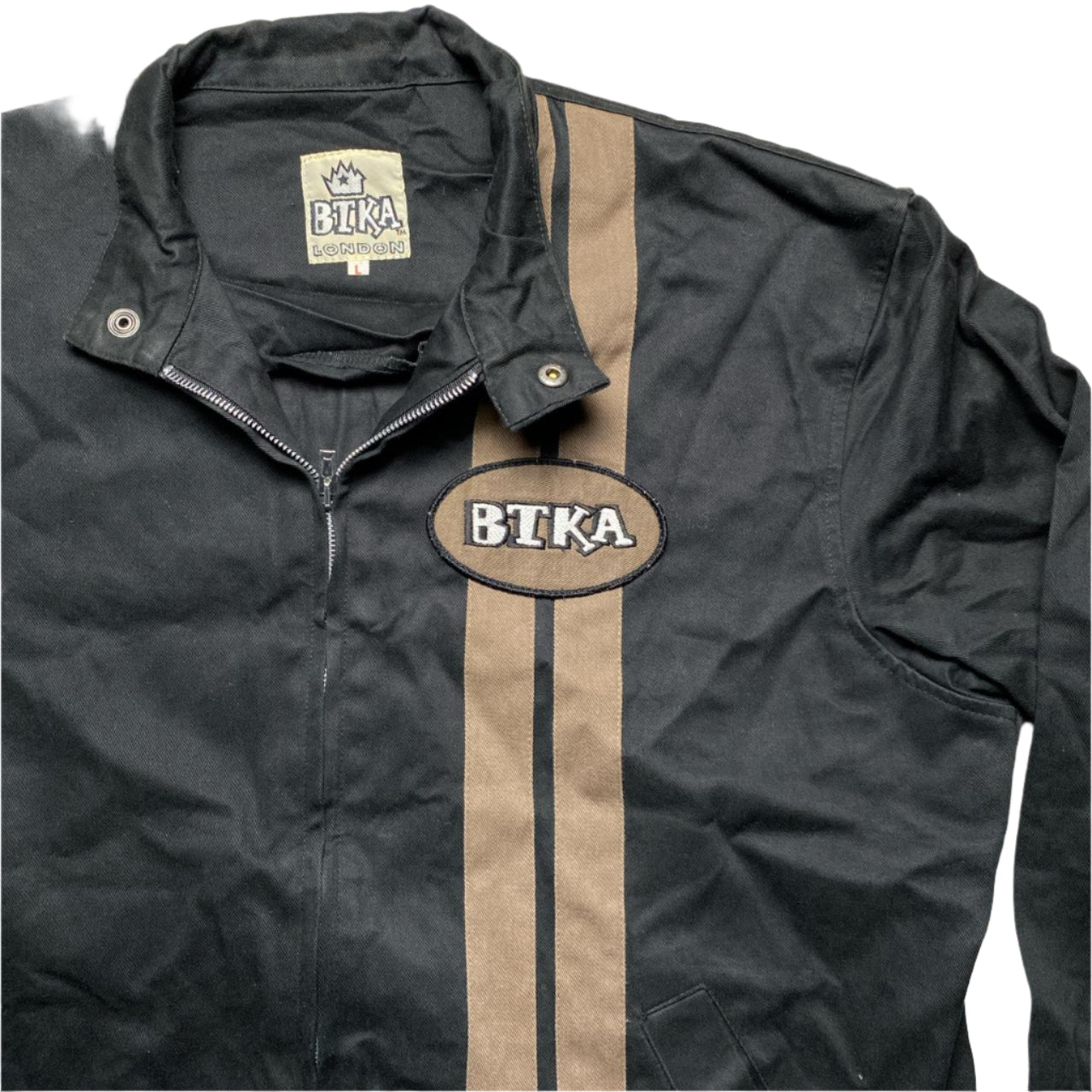 BTKA London Black and Brown Bomber Jacket (L)