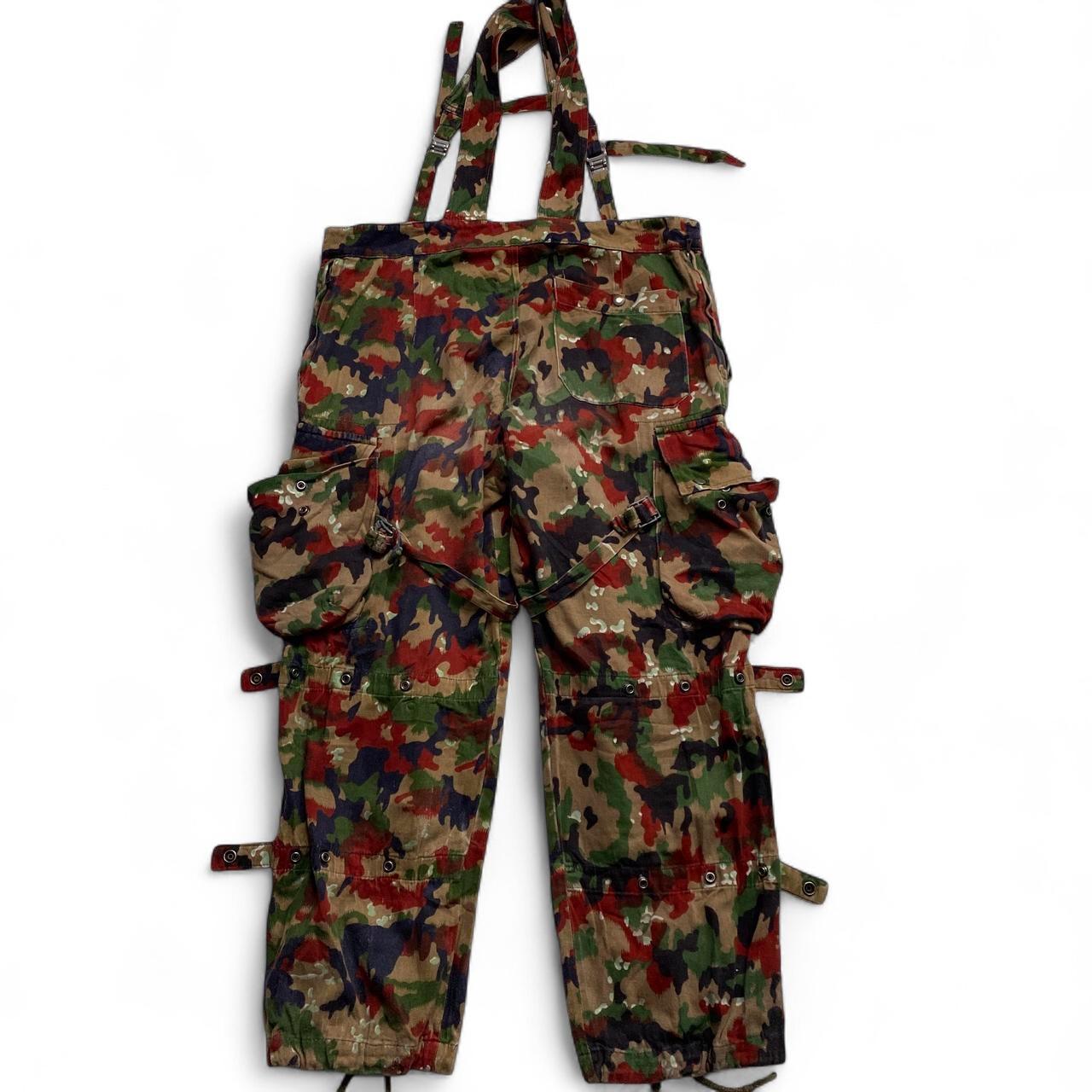 Swiss Camo M70 Camouflage Red Brown and Green Overall Cargo Dungaree Trousers (XL)