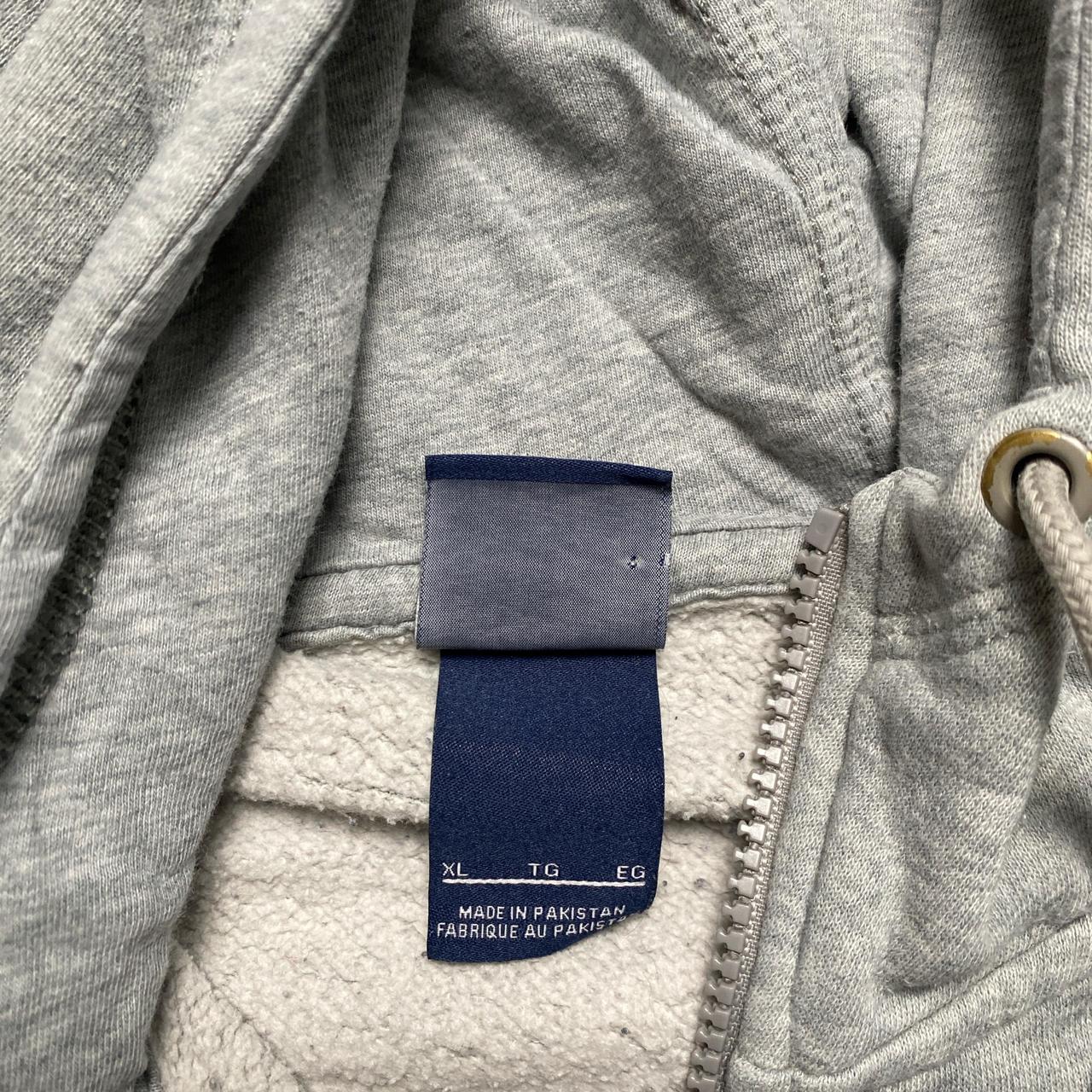 Nike Grey and White Swoosh Zip Hoodie (XL)