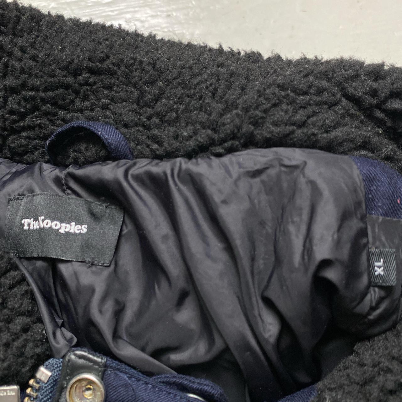 The Kooples Navy Sherpa Trim Black Puffer Coat (XL)
