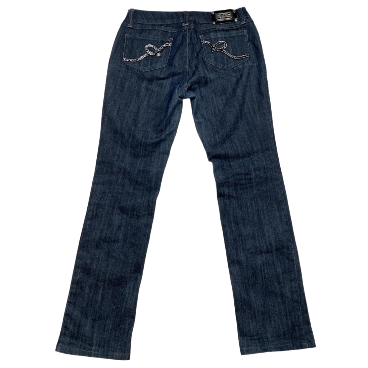 Rocawear Vintage Navy Patent Black R’s Flared Womens Jeans (30W)