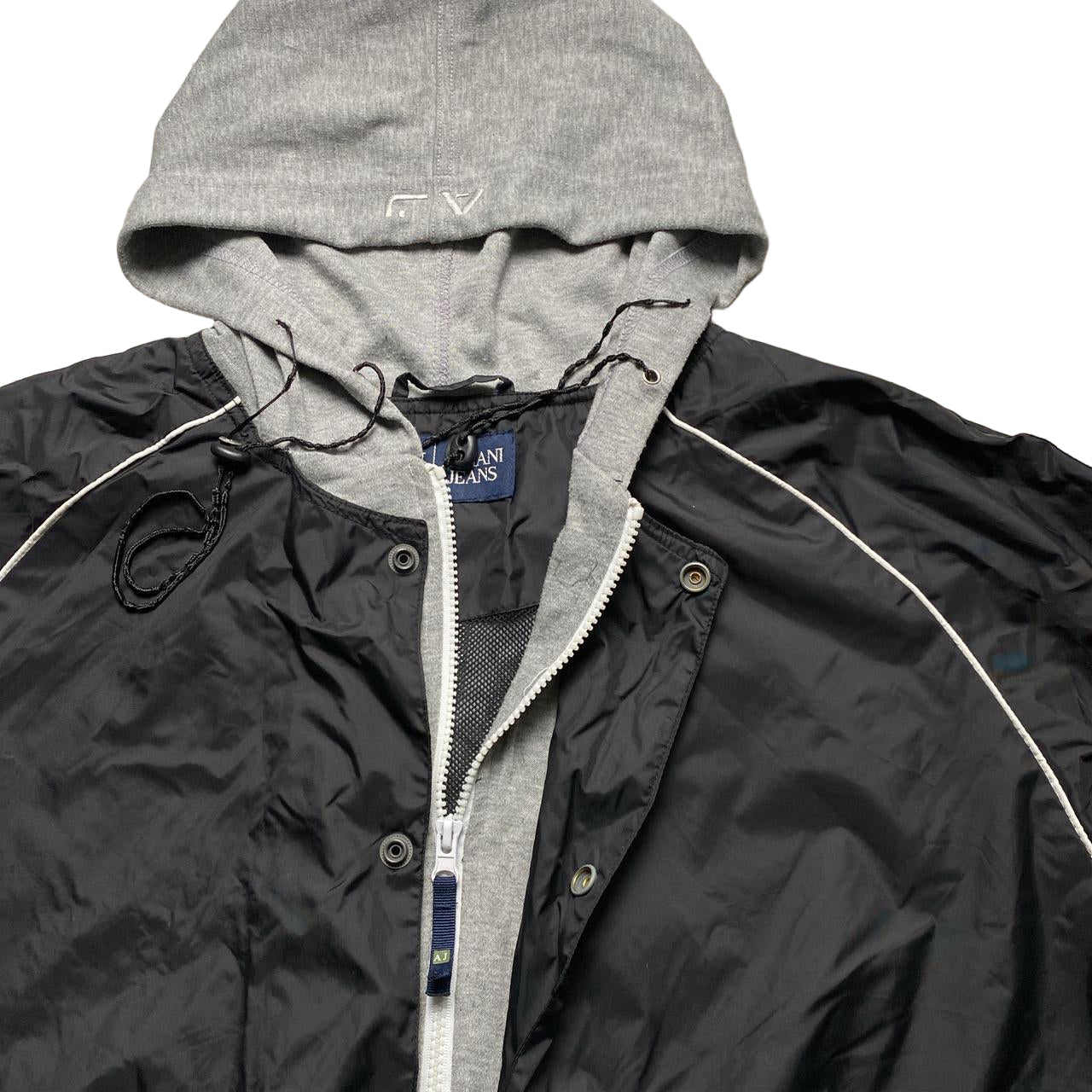 Armani Jeans AJ Vintage Shell Hooded Windbreaker Jacket (XL)
