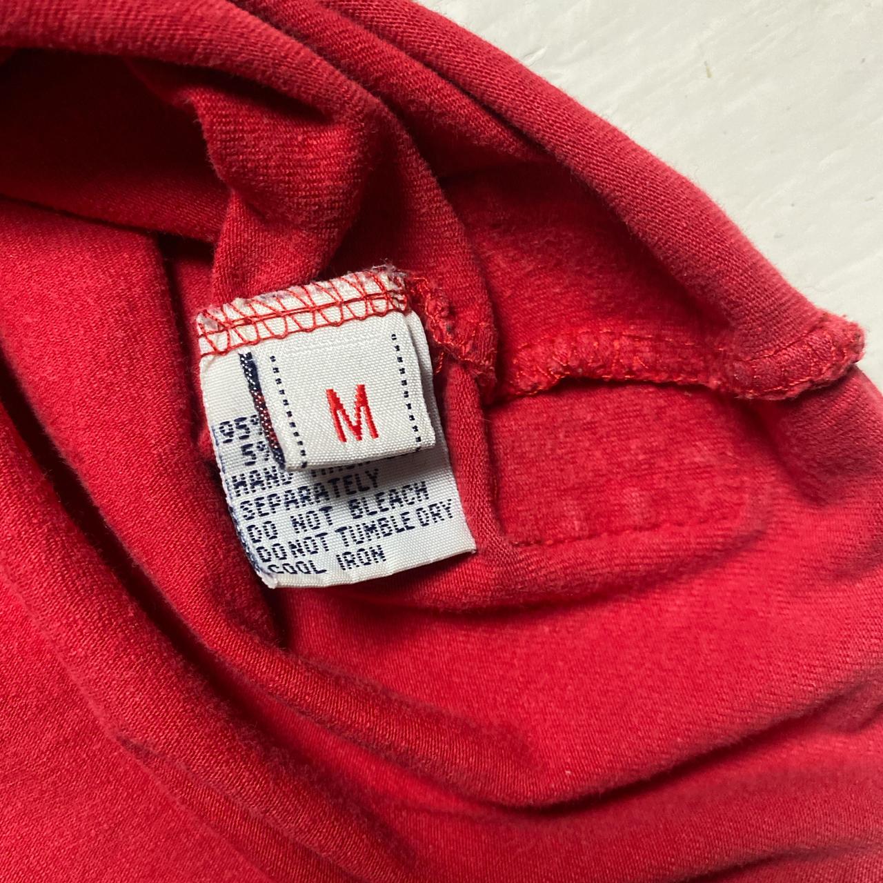 Evisu Red and Cream White Big Daicock Swoosh Sweatshirt Long Sleeve (M)