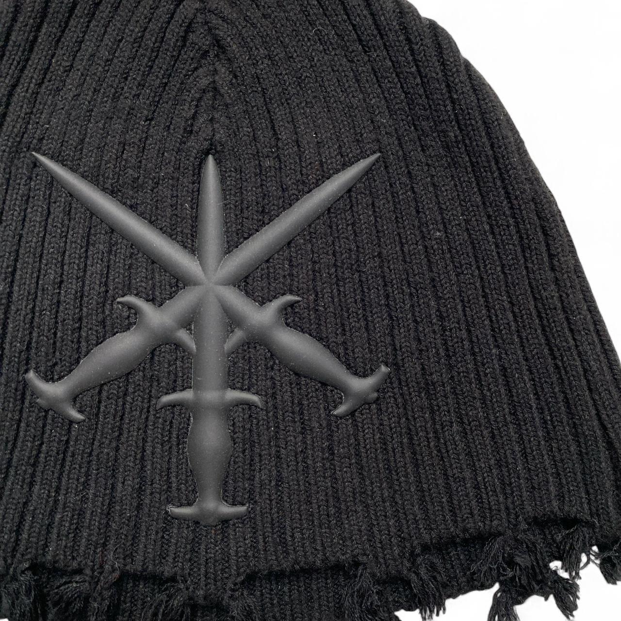 Unknown London Daggers Black Grunge Tassel Beanie Hat