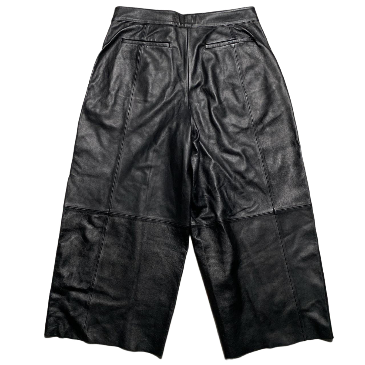 Allsaints Leather Wide Leg Trouser 3/4 Shorts (12)