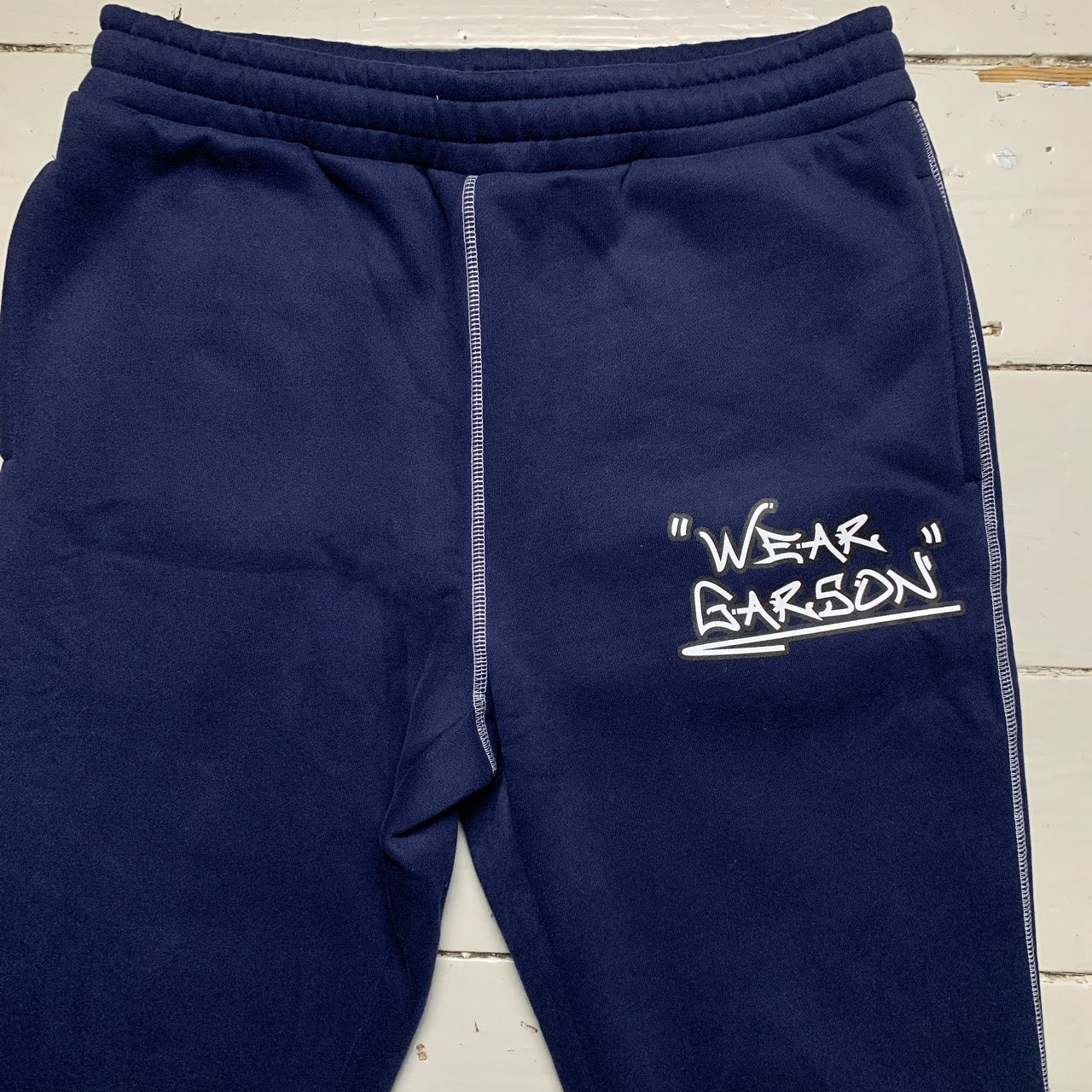 Navy The Trio Contrast Stitch Sweatpants