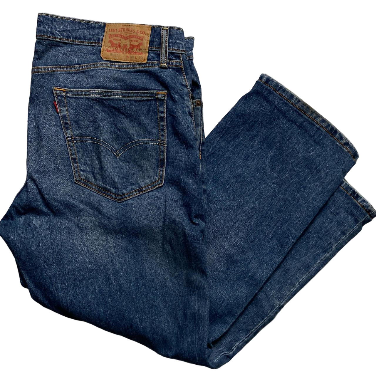 Levis 514 Baggy Navy Stonewash Jeans (36W)