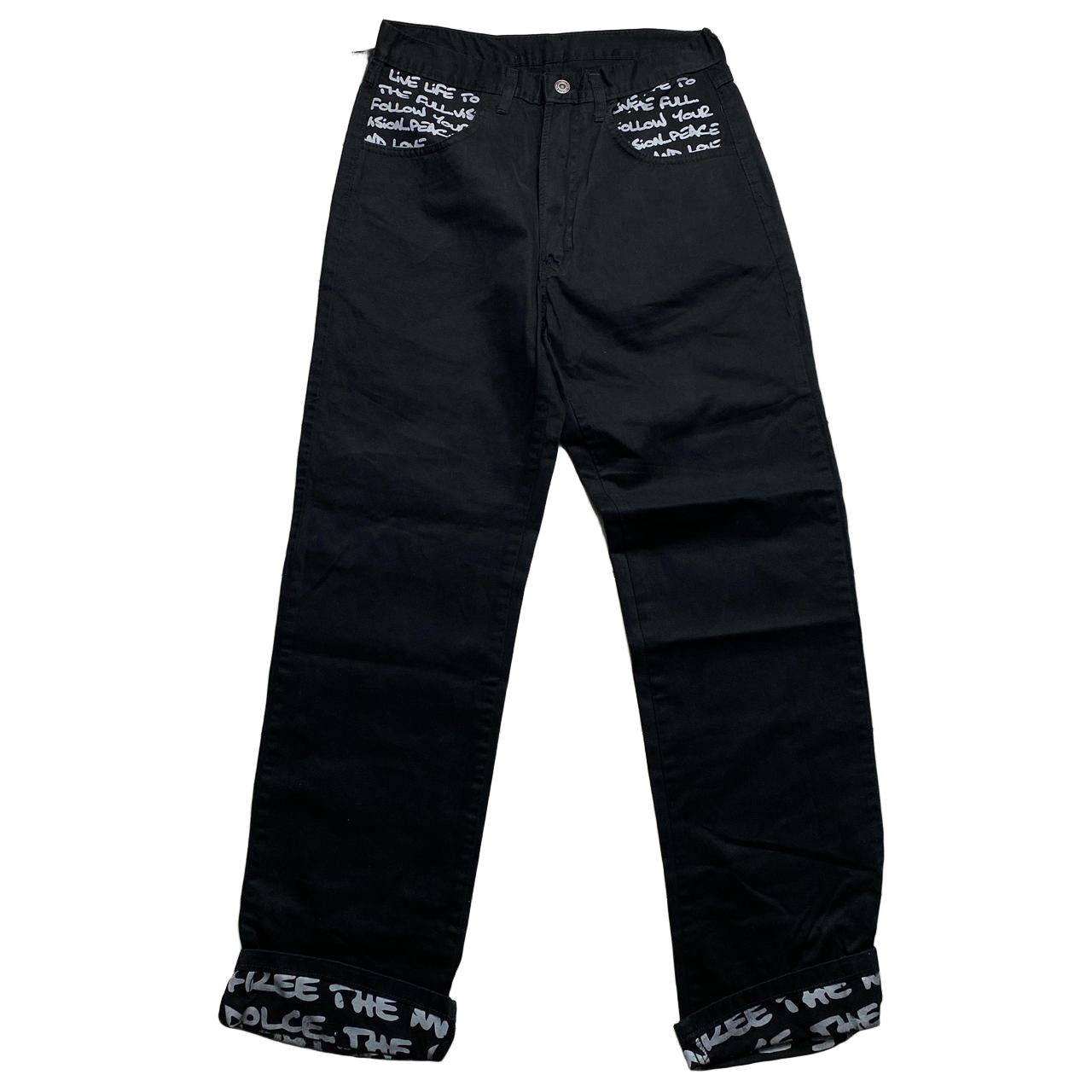 Criminal Damage Graffiti Black and Grey Jeans (28W/30W)