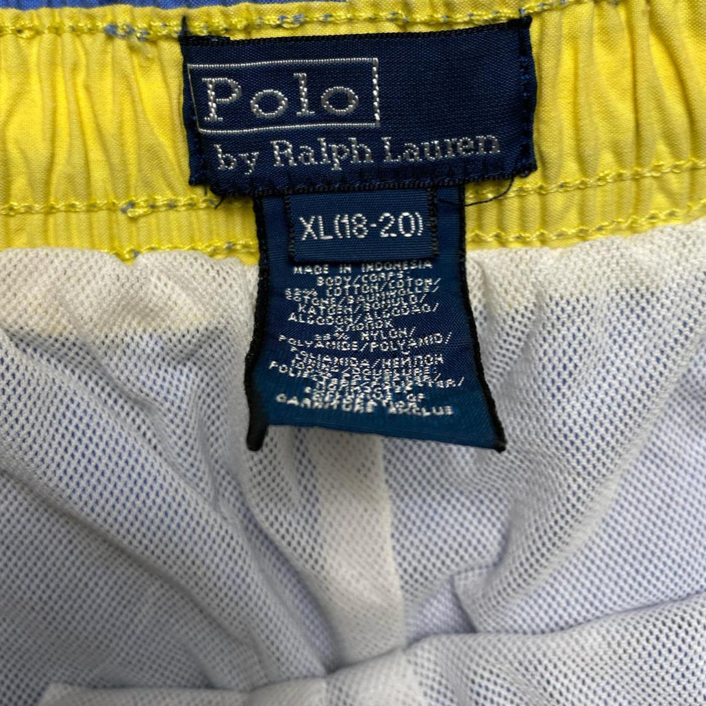 Polo Ralph Lauren Light Baby Blue and Yellow Pony Swim Shorts (30W)