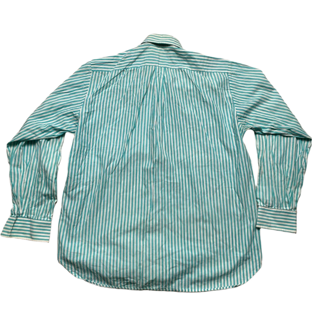 Burberry Burberrys Vintage Striped Light Blue and White Long Sleeve Shirt (L)