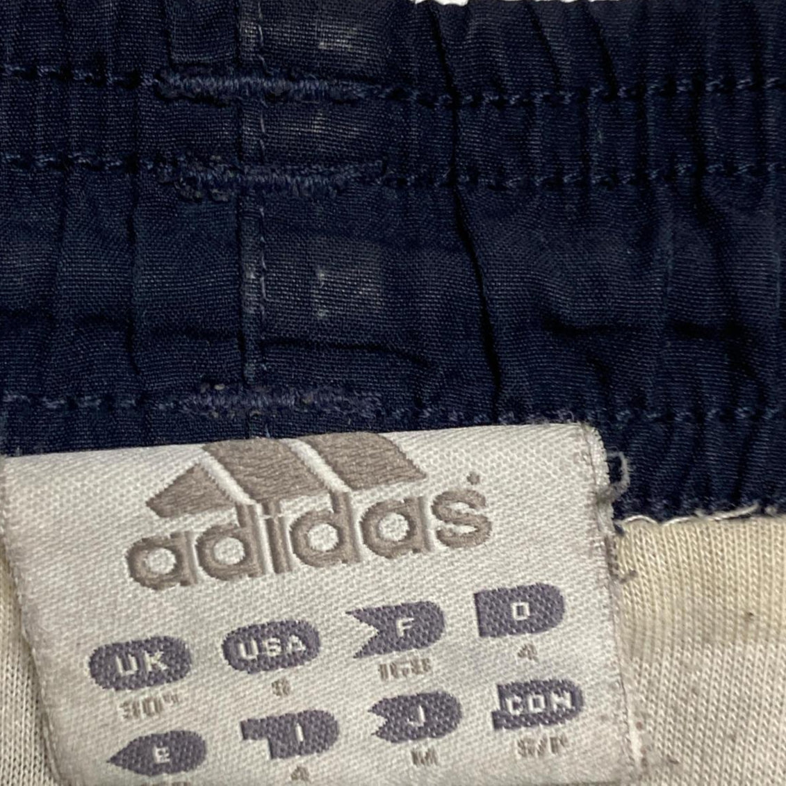 Adidas Navy and Grey Shell Trackpant Baggy Nylon Bottoms (S)