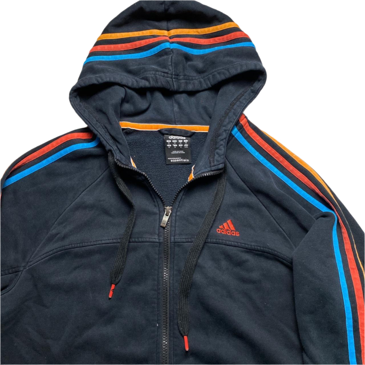 Adidas Performance Essentials Black Orange Red and Blue Multi Colour Full Tracksuit (M/S)