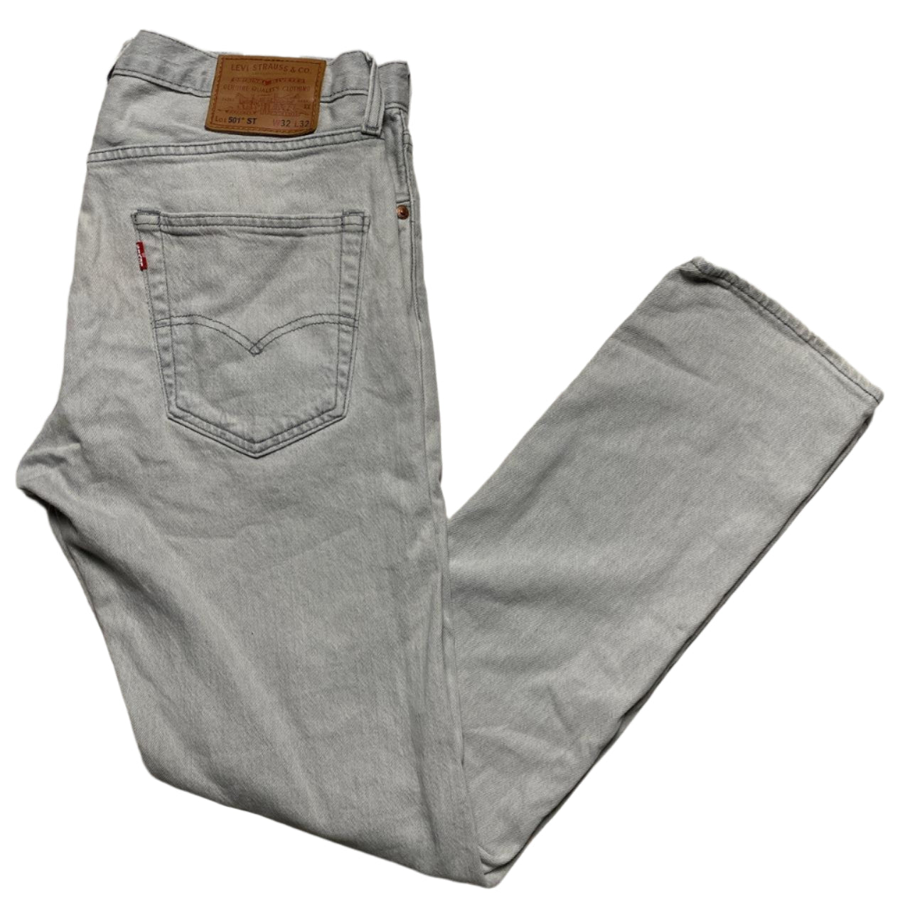 Levis 501 ST Grey Silver Jeans (W 32)