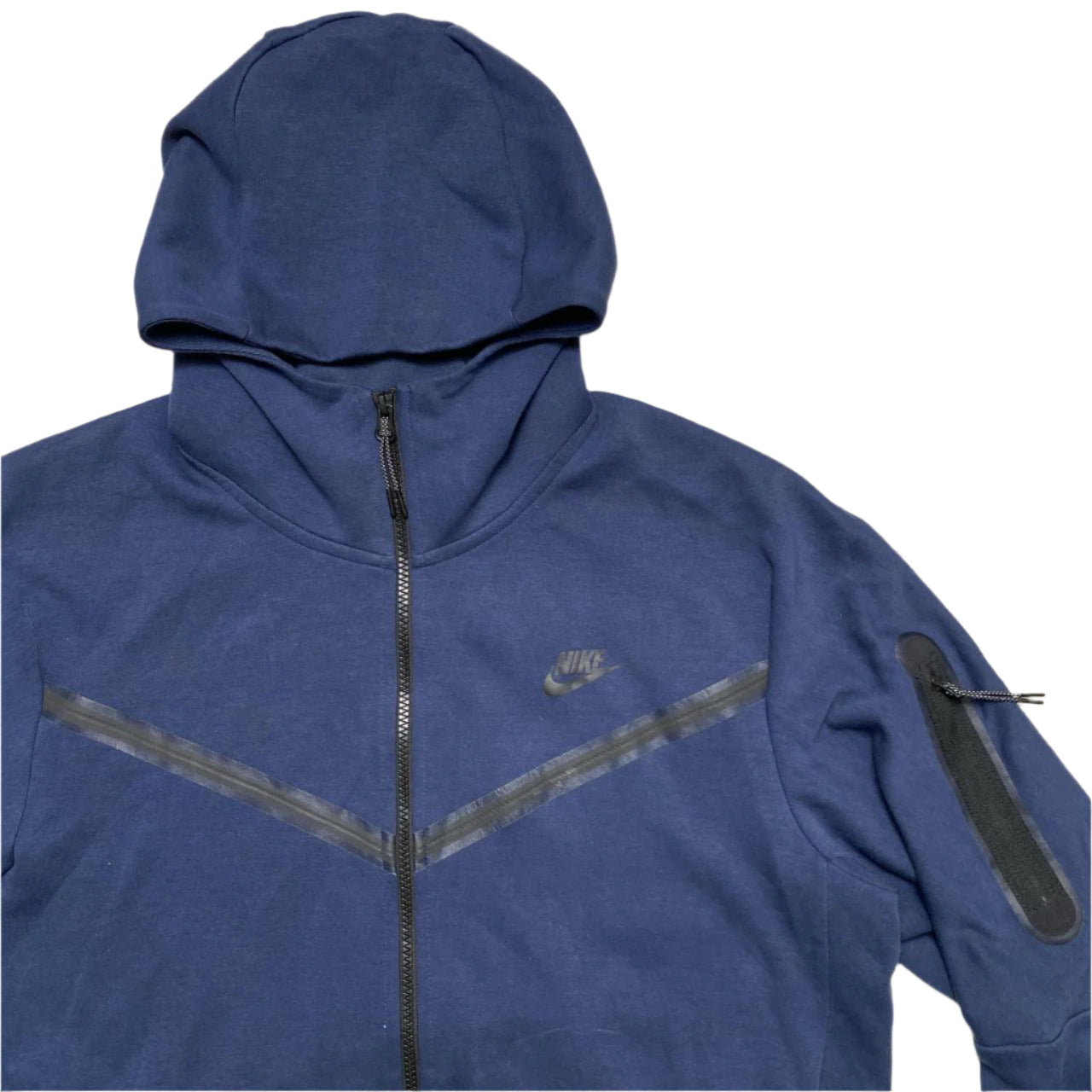 Nike Tech Fleece Navy and Black Hoodie (L)