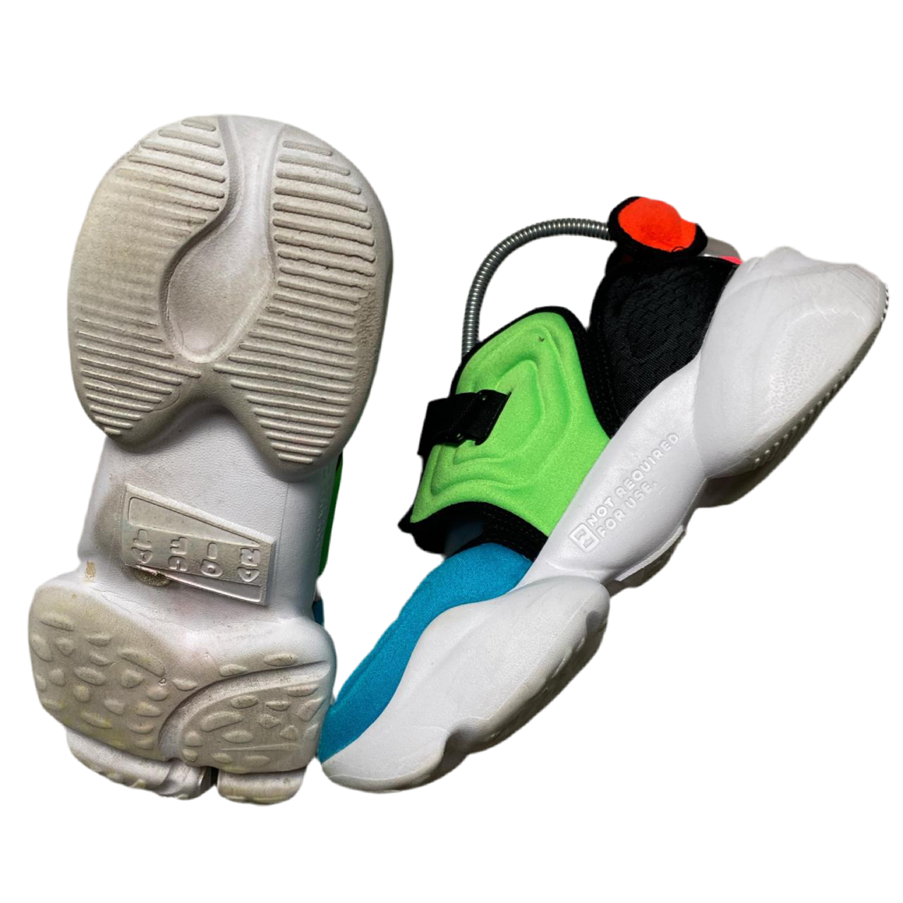 Nike Air Rift Aqua Black Green Red and Blue Split Tabi Toe Trainers (UK 8)