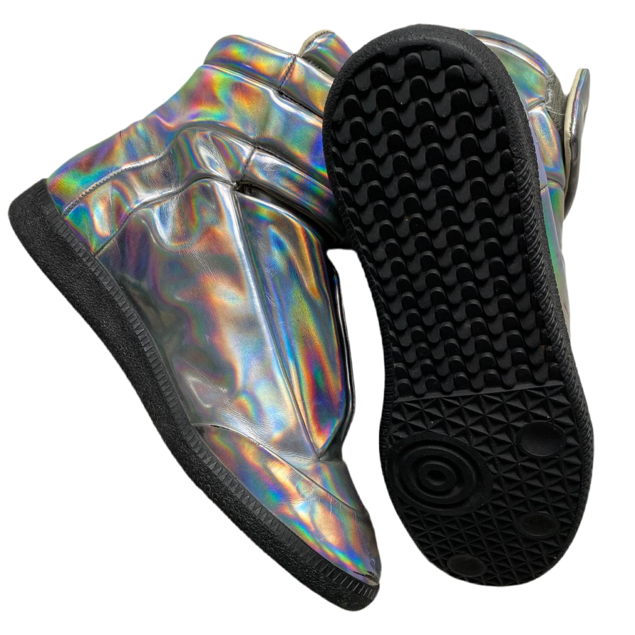 Maison Margiela Future Iridescent Silver High Boot Trainers (UK 9)