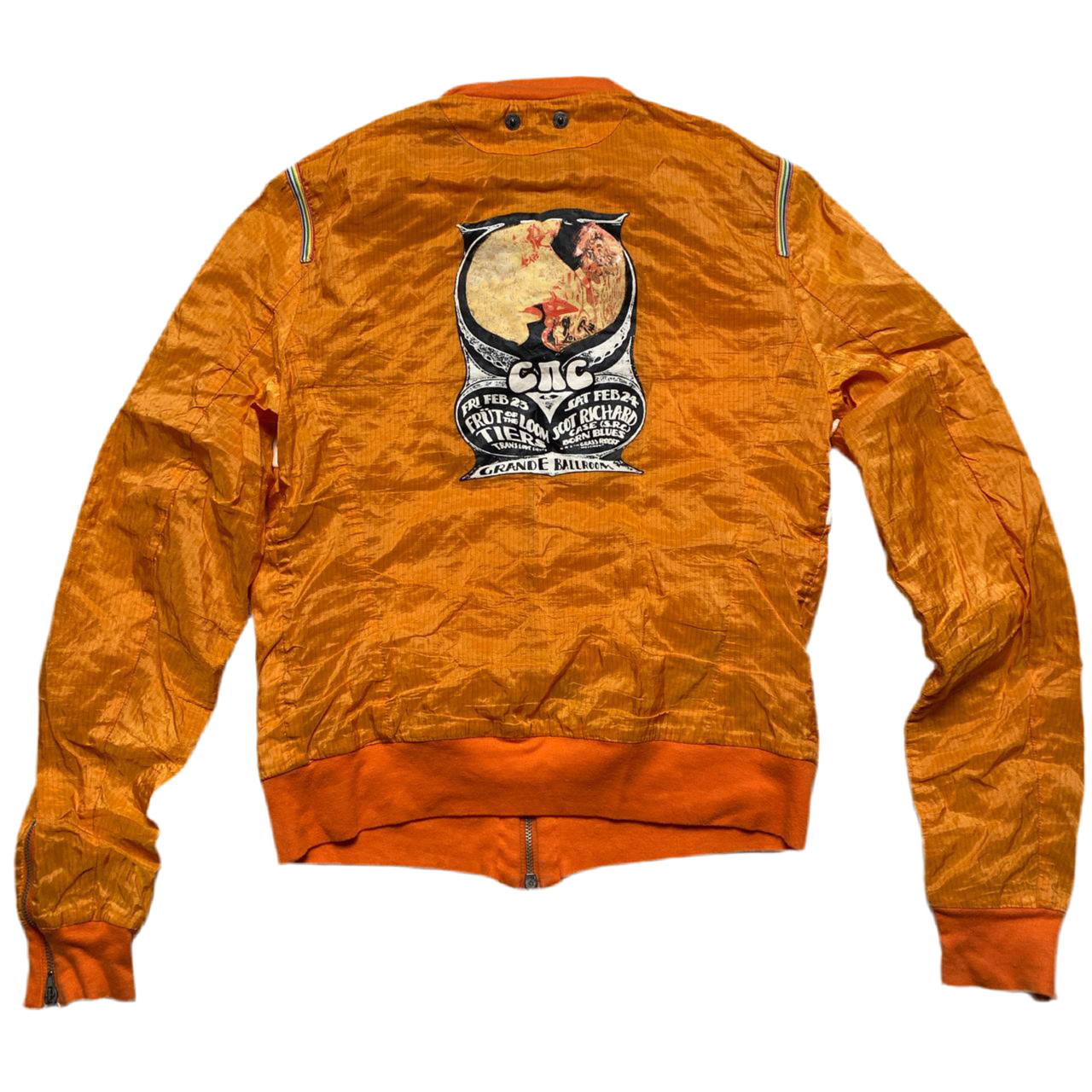 Costume National Orange Lightweight Womens Windbreaker Grande Ballroom Jacket (XS)