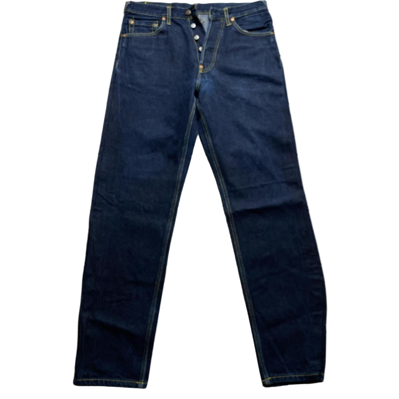 Evisu Navy Red Daicock Swoosh Baggy Jeans (34W)