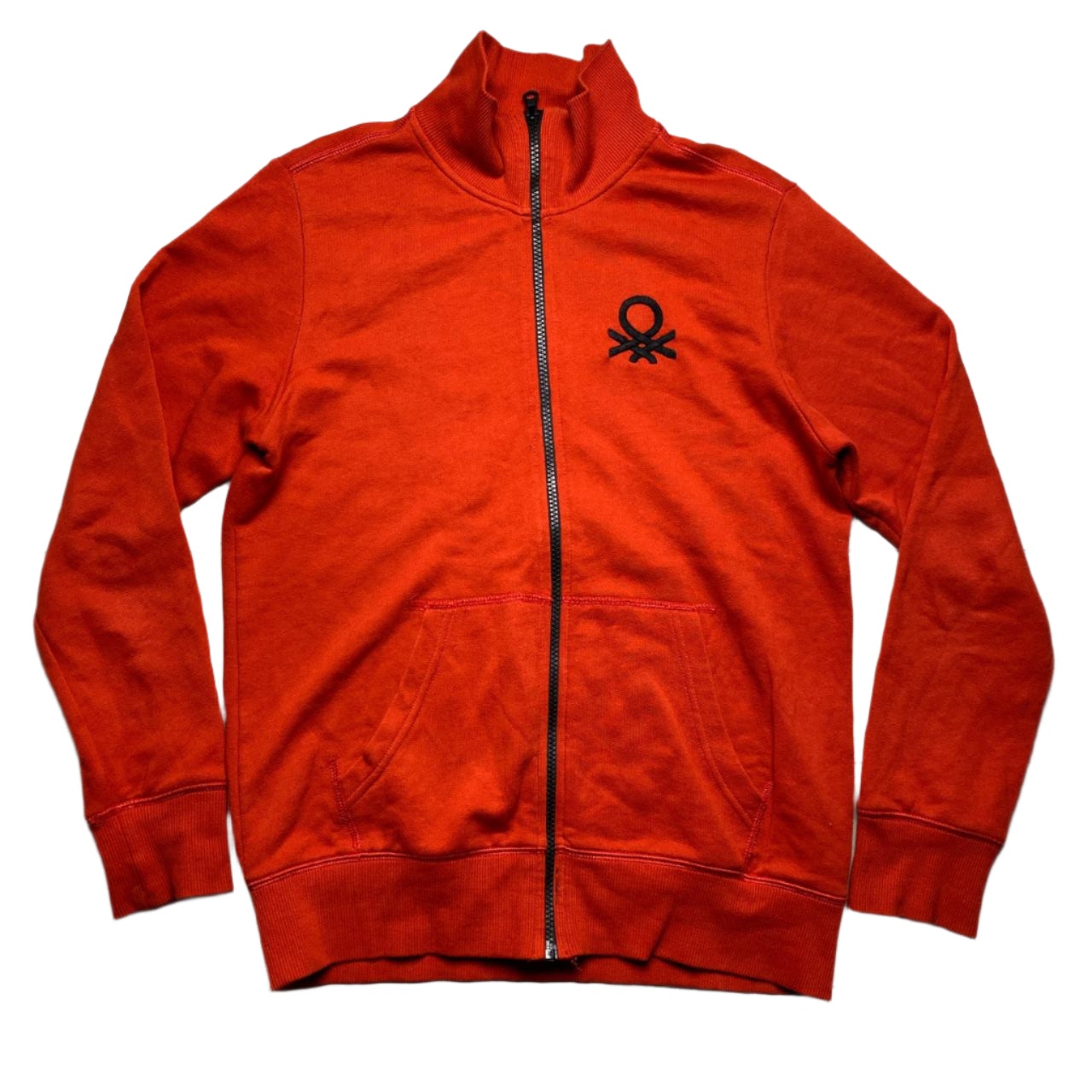 United Colours of Benetton Orange and Black Zip Jumper (S)