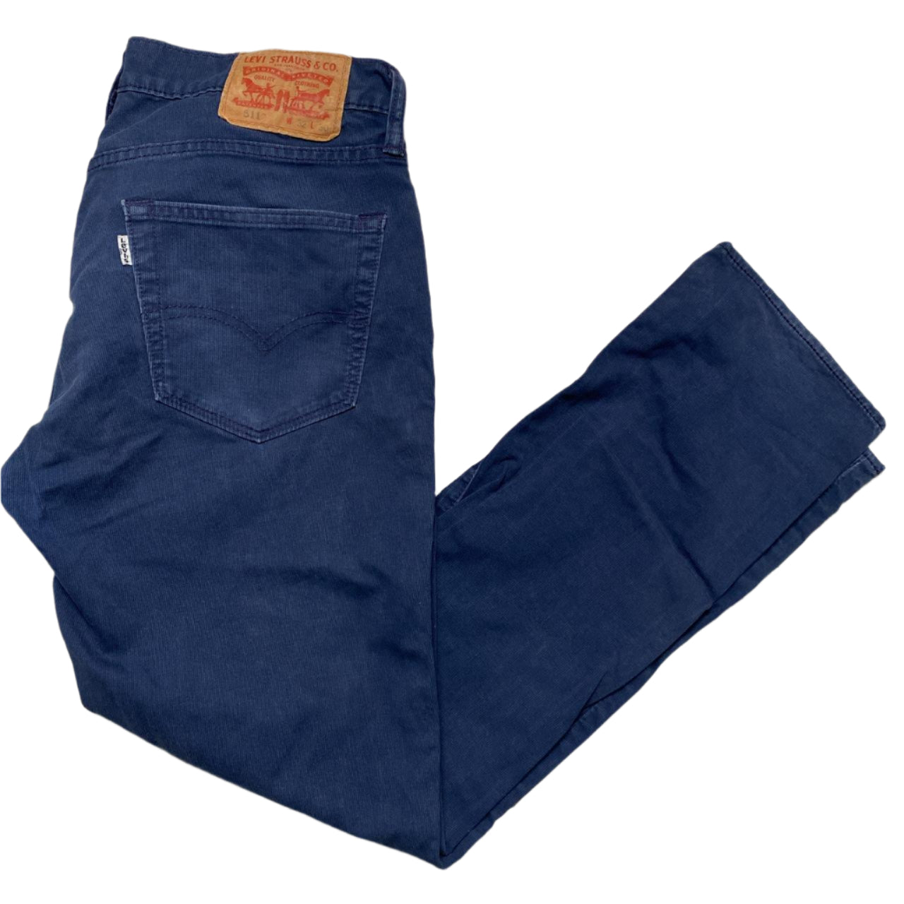 Levis 511 Navy Light Corduroy Slim Jeans (32W)