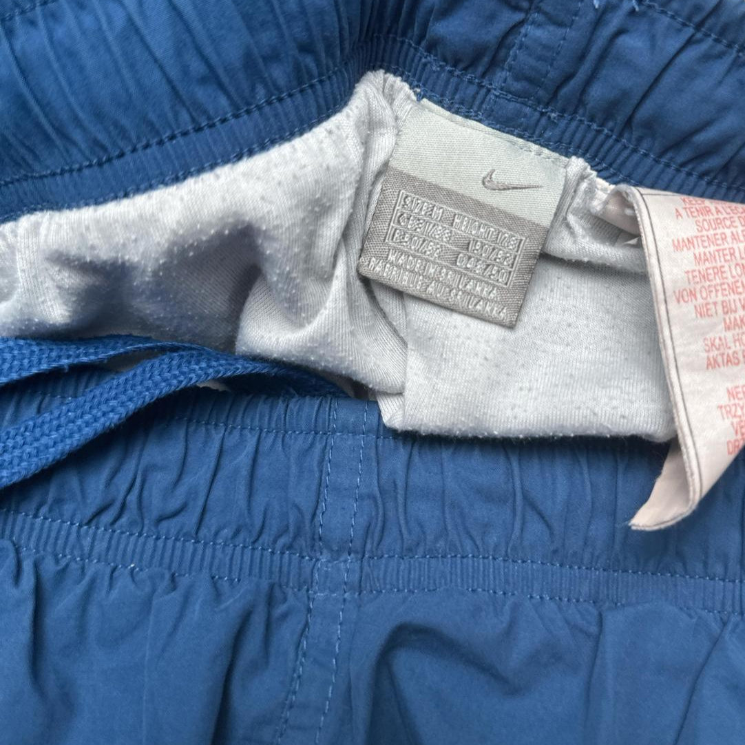 Nike Vintage Blue and White Shell Trackpant Bottoms (M)
