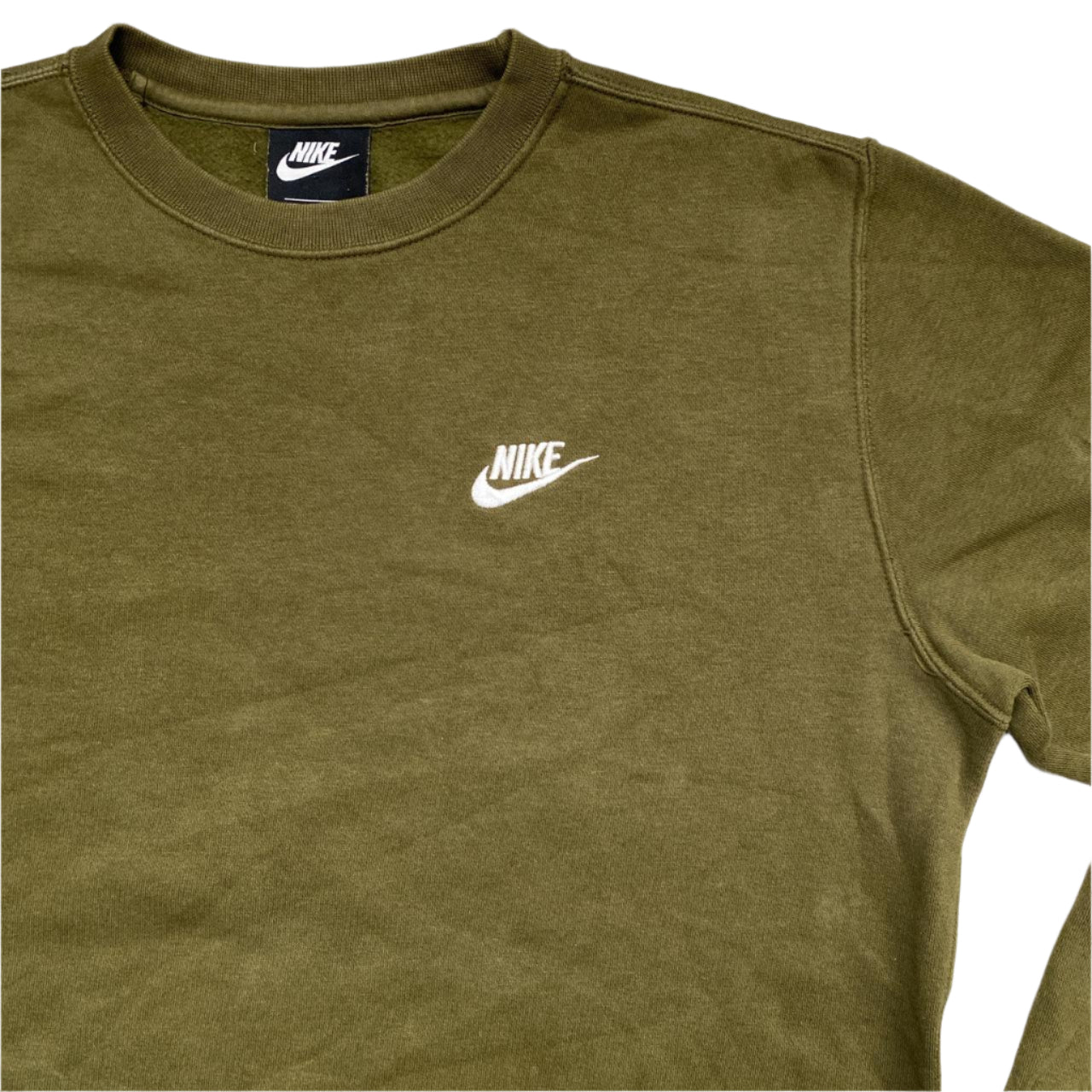 Nike Khaki Green and White Tracksuit Jumper and Joggers (M)