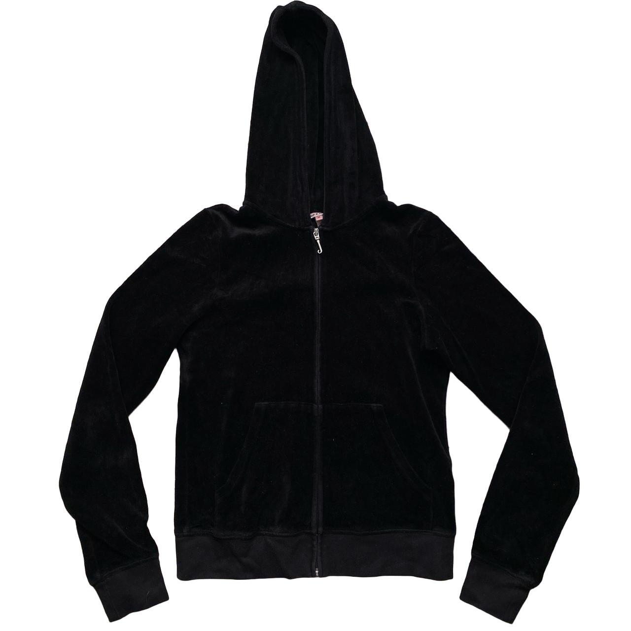 Juicy Couture Black and Pink Diamante Velour Hoodie (M)