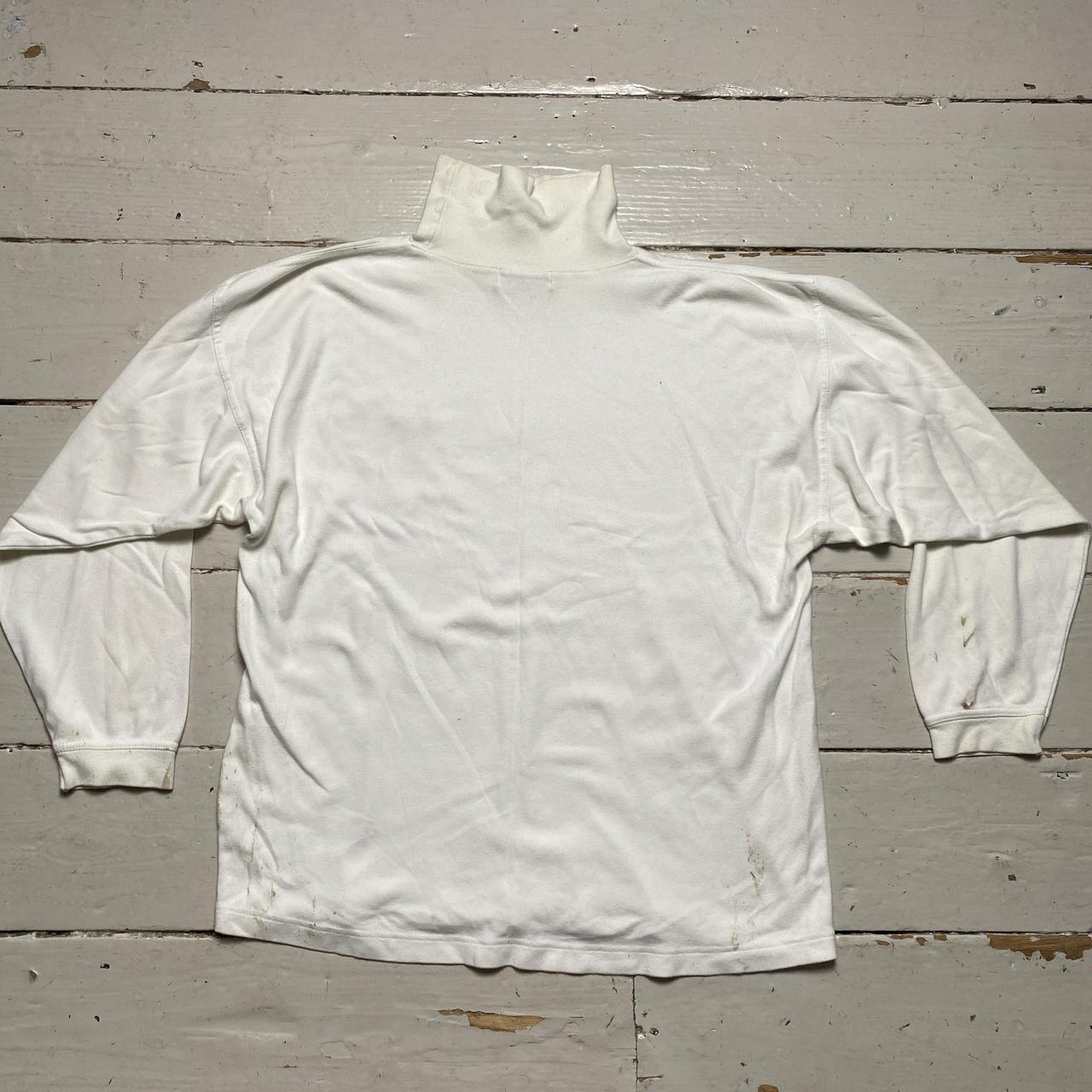 Paco Vintage White Turtle Neck Long Sleeve Jumper (M)