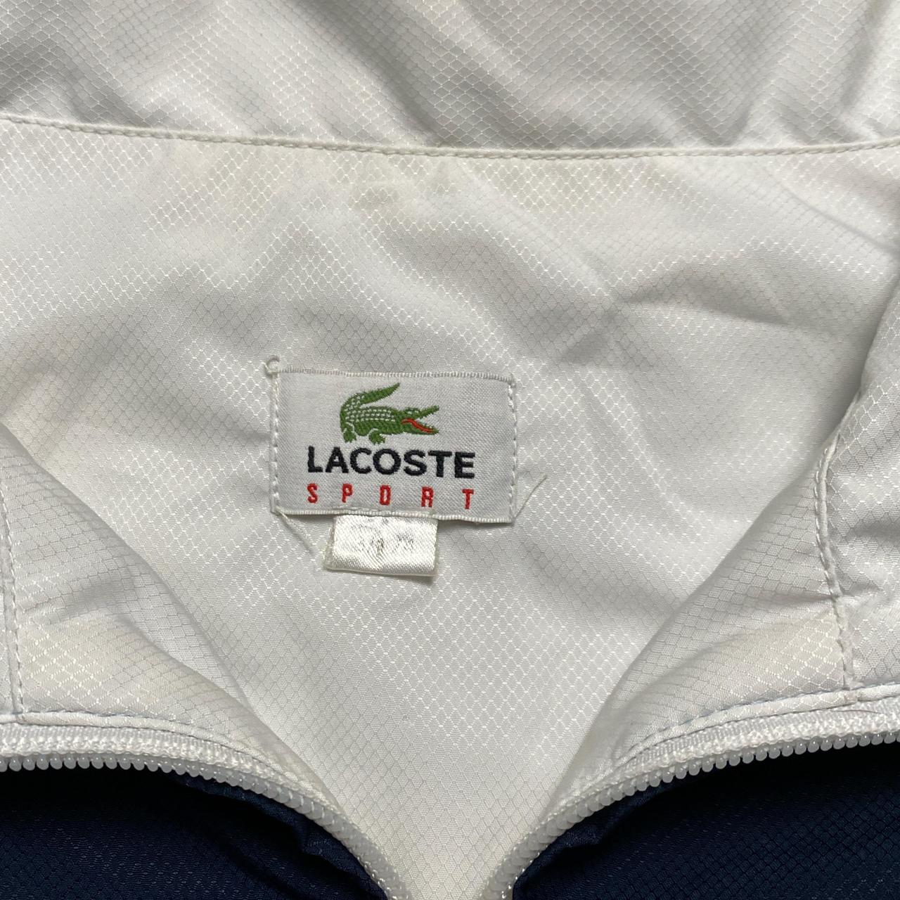 Lacoste Vintage y2k Nylon Shell Tracksuit Jacket Baby Blue Navy and White (S)