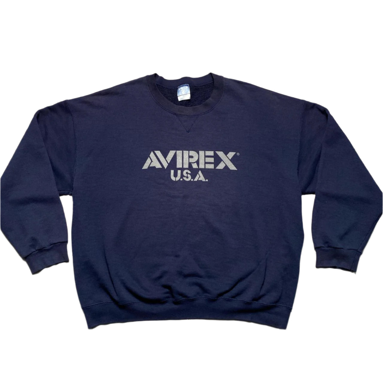 Avirex USA Vintage 90βs Navy and Silver Jumper (2XL)